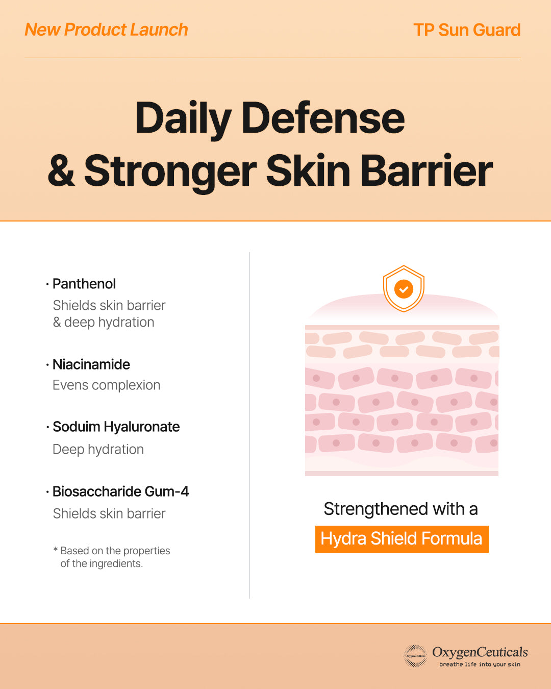 TP Sun Guard key ingredients niacinamide hyaluronic acid panthenol / TP Sun Guard 核心成分 煙酰胺 透明質酸 泛醇