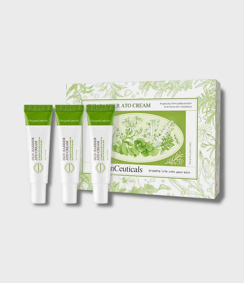 Skin Barrier Ato Cream Special Edition three tube box front view / Skin Barrier Ato Cream 安心霜特別版三支裝正面