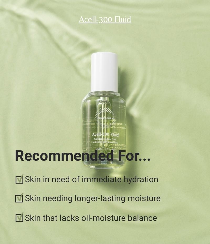 Acell-300 Fluid 50ml intensive hydration ampoule serum hero shot | OxygenCeuticals Hong Kong / Acell-300 Fluid 50ml 強效補水安瓶精華 主圖 | OxygenCeuticals 香港