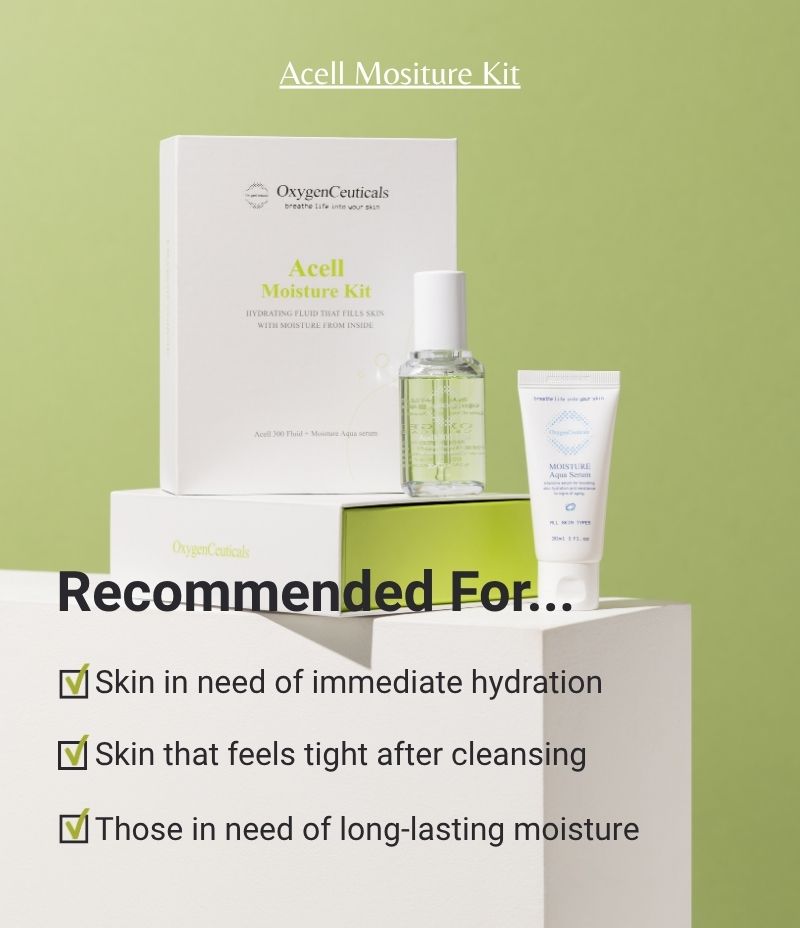 Acell Moisture Kit hero shot Korean cosmeceutical hydration set / Acell Moisture Kit 韓國醫美級保濕套裝
