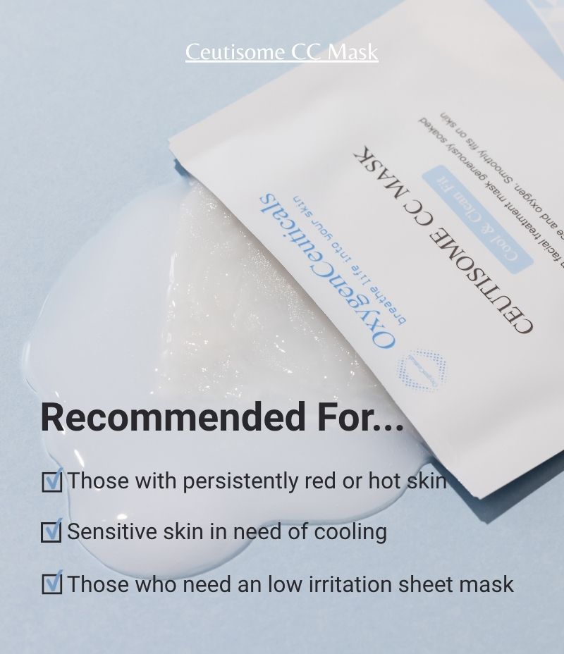 Ceutisome CC Mask hero shot Korean cooling sheet mask / Ceutisome CC Mask 韓國醫美級清涼面膜