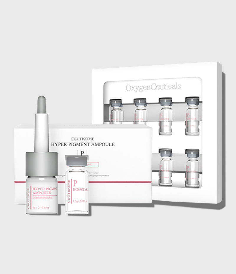 Ceutisome Hyper Pigment Fusion Shot ampoule and booster box front / Ceutisome Hyper Pigment Fusion Shot 提亮安瓶盒裝正面
