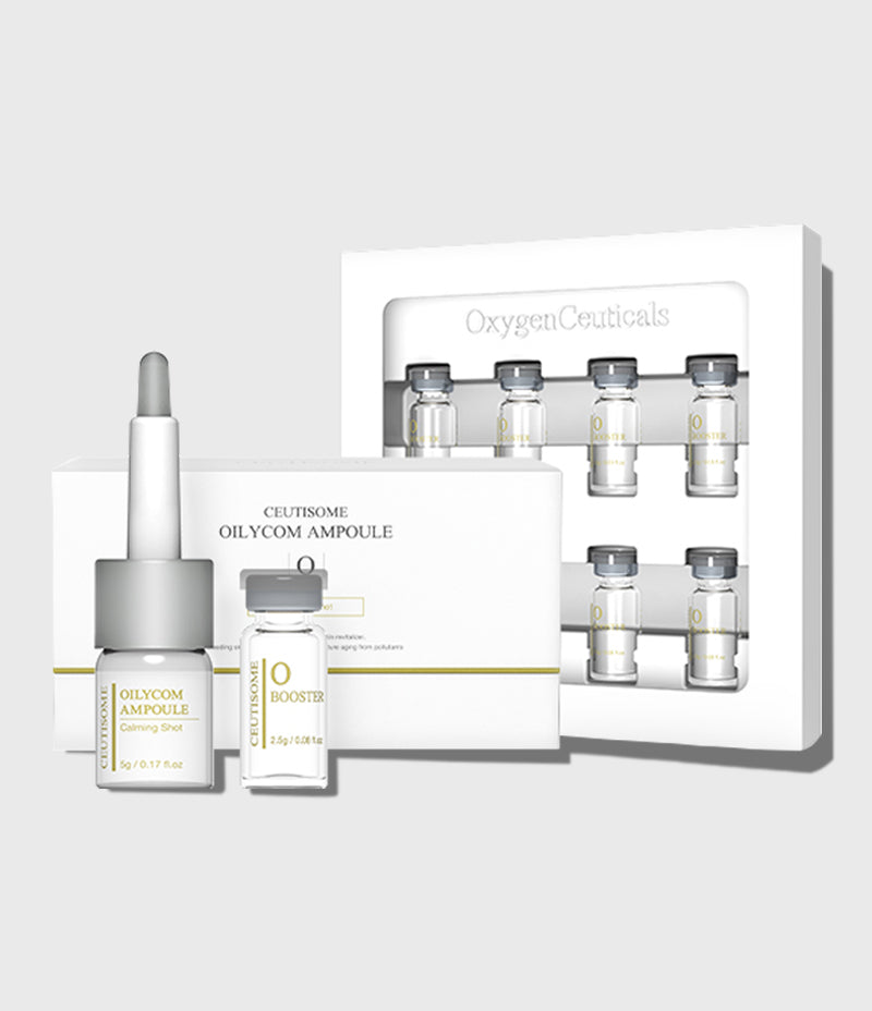 Ceutisome Oilycom Fusion Shot ampoule and booster box front / Ceutisome Oilycom Fusion Shot 油痘肌安瓶盒裝正面