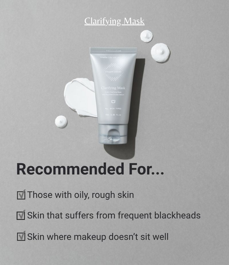 Clarifying Mask Kaolin clay pore mask hero shot | OxygenCeuticals Hong Kong / Clarifying Mask 高嶺土淨化毛孔泥膜 主圖 | OxygenCeuticals 香港