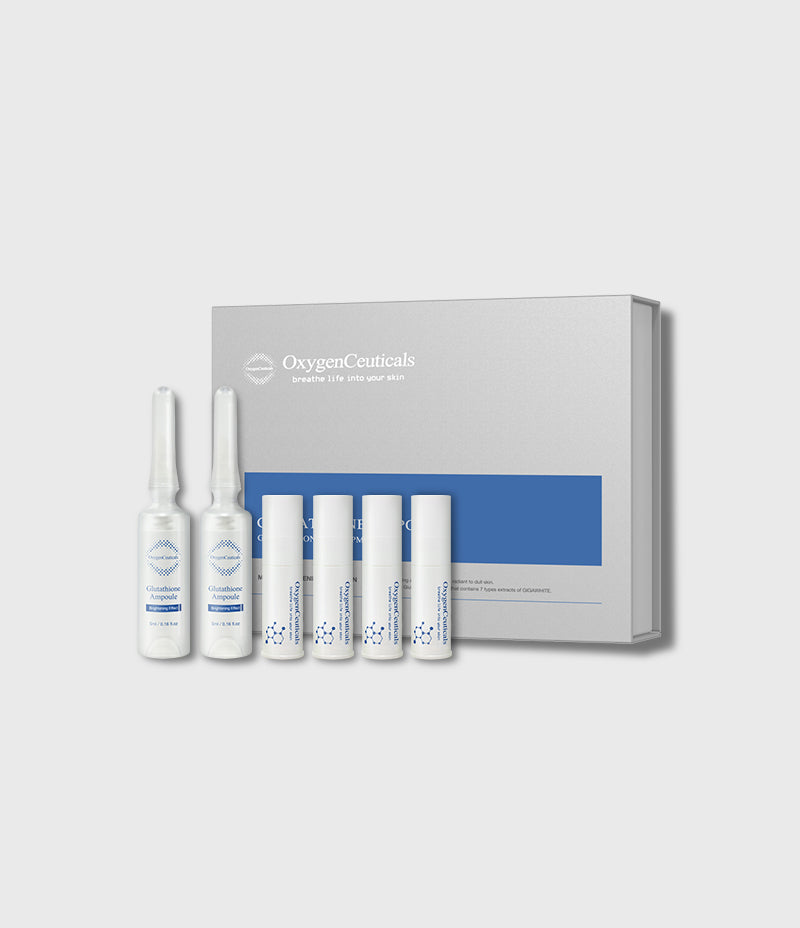 Glutathione Ampoule 6 vial brightening course box and vials / Glutathione Ampoule 6 支裝亮膚安瓶療程