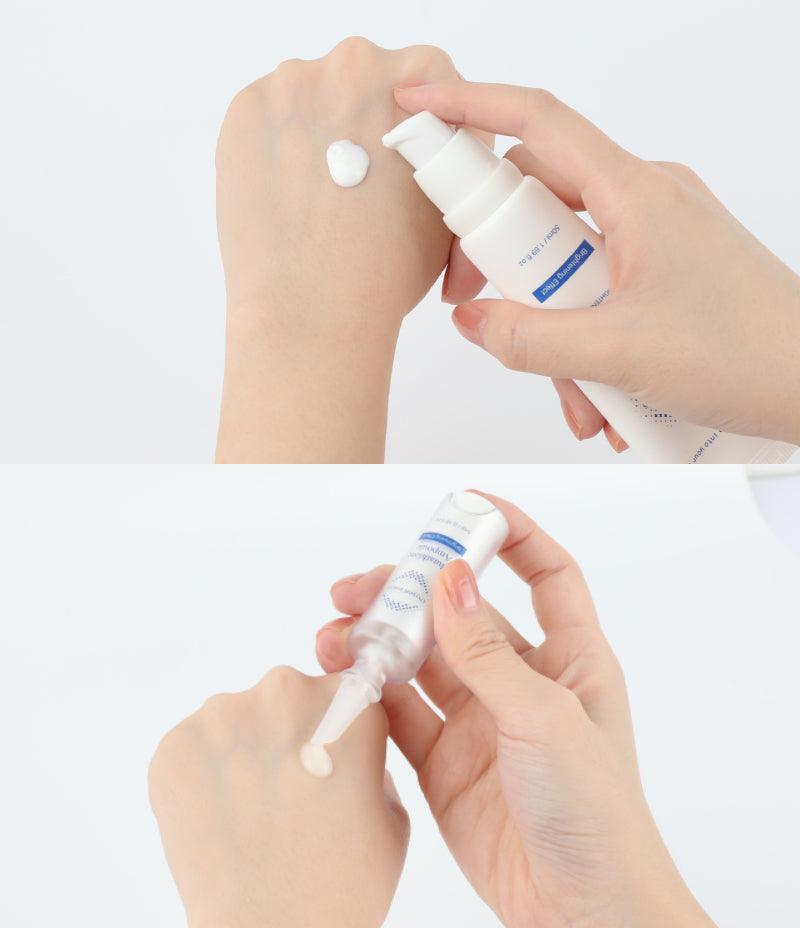 Glutathione Tone Up Cream swatched and blended on the hand / 手背示範 Glutathione 提亮面霜推開效果