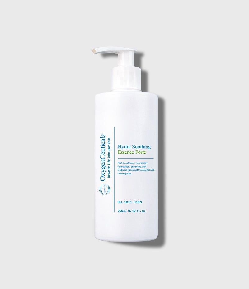 Hydra Soothing Essence Forte 250ml hydrating essence bottle front / Hydra Soothing Essence Forte 250ml 保濕舒緩乳液精華正面