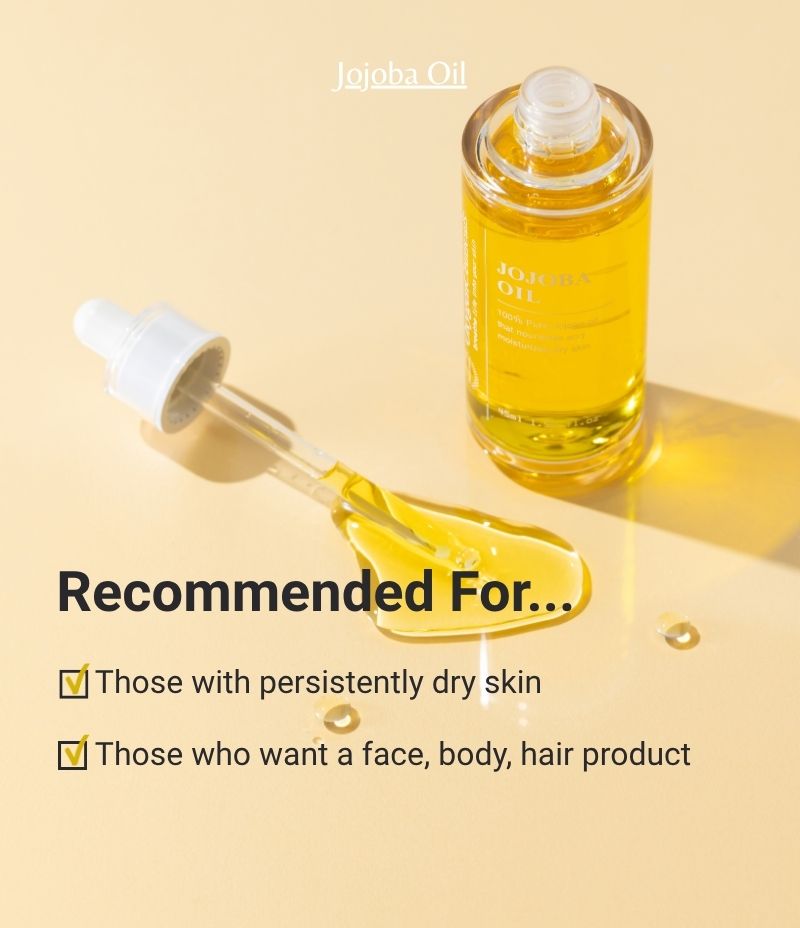 Jojoba Oil hero shot Korean cosmeceutical single ingredient oil / Jojoba Oil 韓國醫美級單一成分護膚油