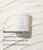Active-C Massage Cream recommended for those with dull and lifeless skin, those with dry and rough skin, and those needing anti-oxidant care