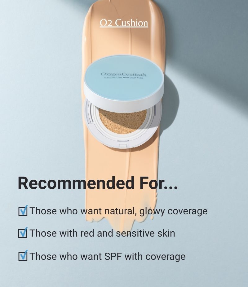 O2 Foundation Cushion hero shot Korean oxygen cushion foundation / O2 Foundation Cushion 韓國醫美級氧氣氣墊