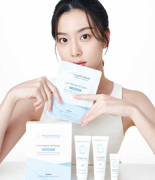 Model applying the SOS PP Kit after a procedure / 模特兒示範療程後使用 SOS PP Kit