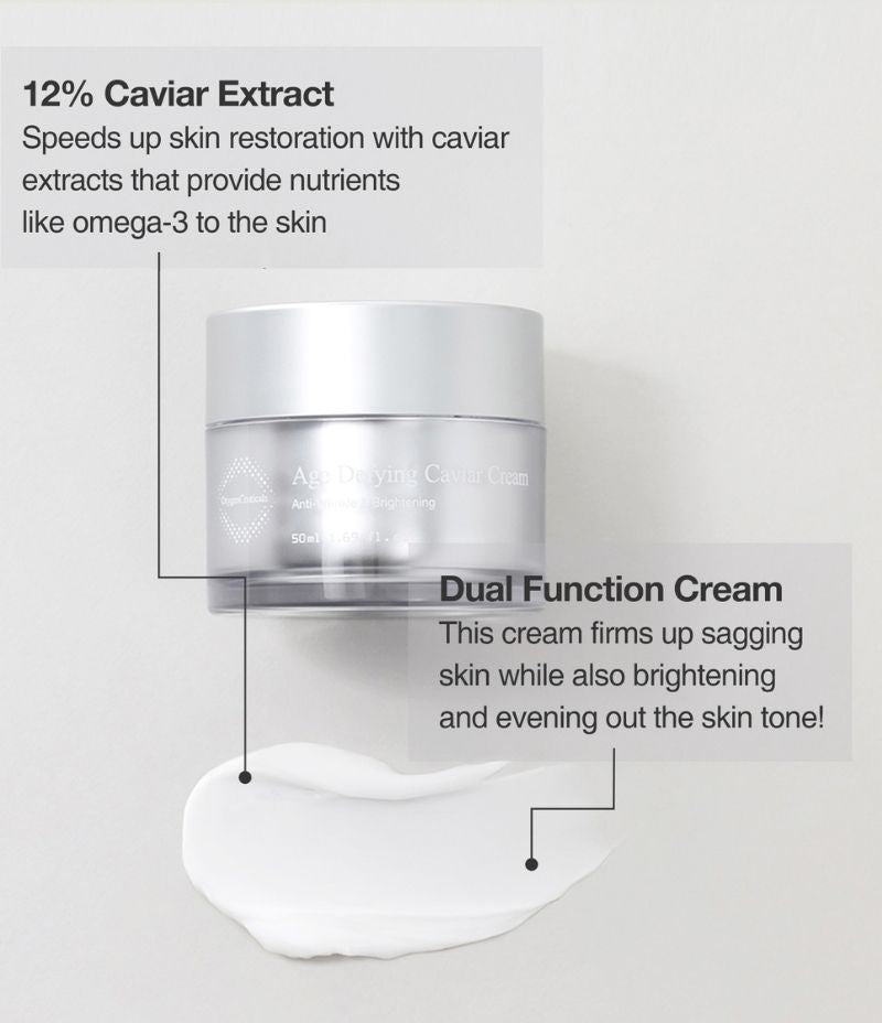 Age Defying Caviar Cream recommended skin concerns chart / Age Defying Caviar Cream 適用膚質同肌膚困擾一覽