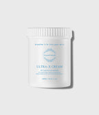 Ultra-X Cream 白色罐装正面，标签写有 RF Cream for Face and Body 及 1000ml/33.8 fl.oz