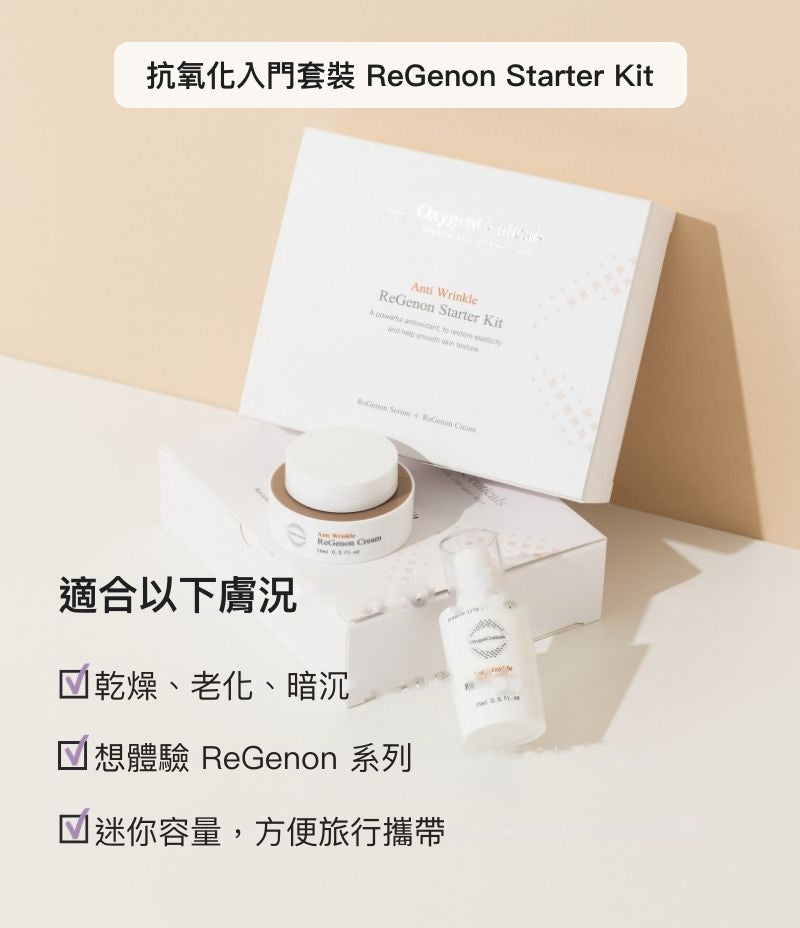 ReGenon Starter Kit 艾地苯醌 | Idebenone 同煙酰胺 | Niacinamide主要成分