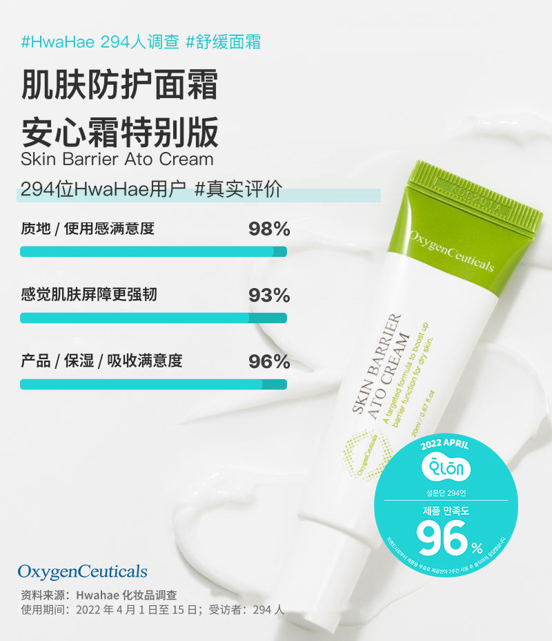 Skin Barrier Ato Cream 使用者调查结果